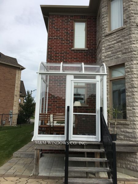 Curved porch enclosure